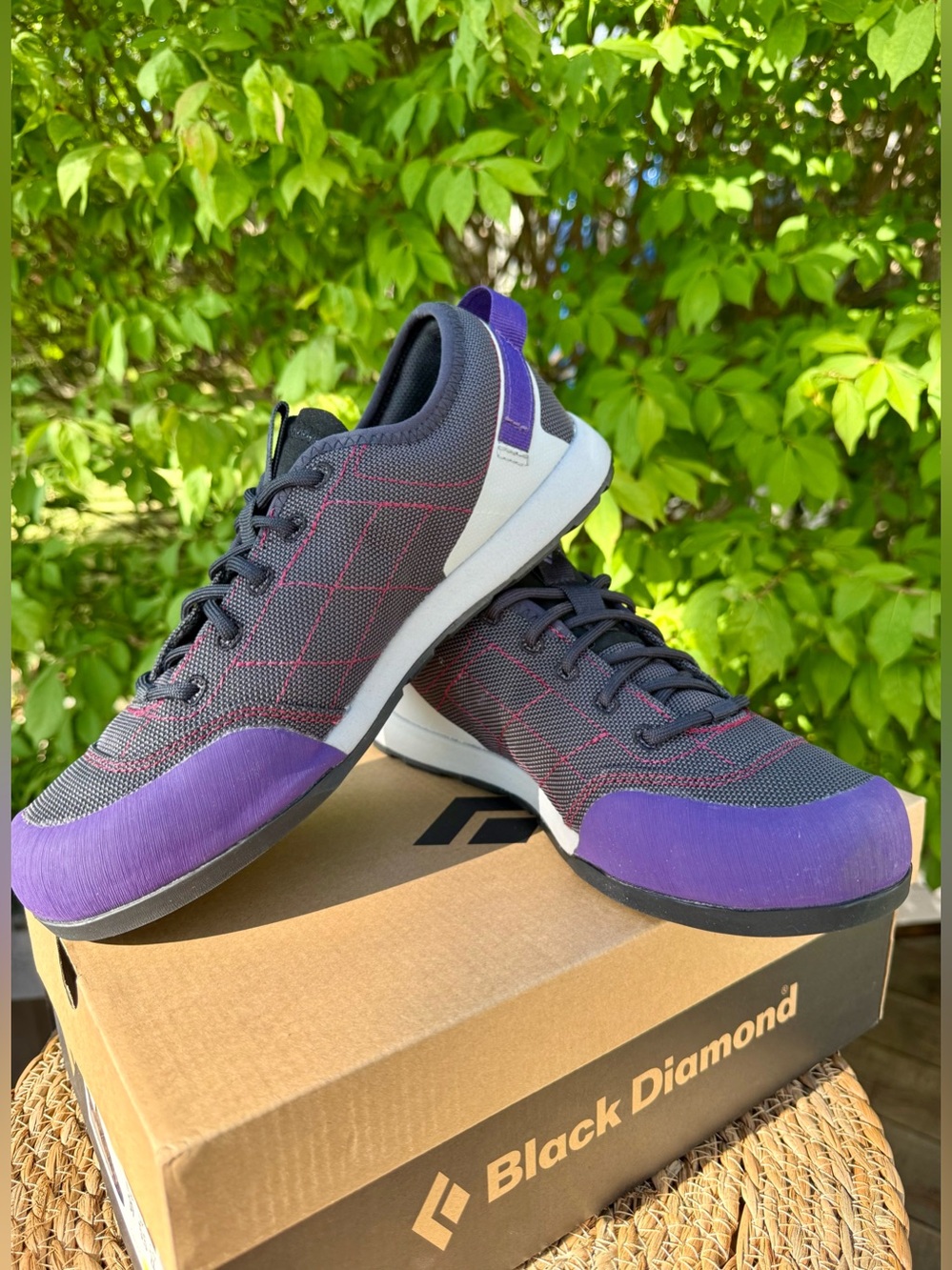 Black Diamond Women’s Athletic Shoes - Gray with Purple Accents